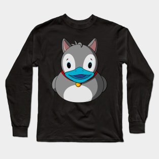 Husky Dog Rubber Duck Long Sleeve T-Shirt